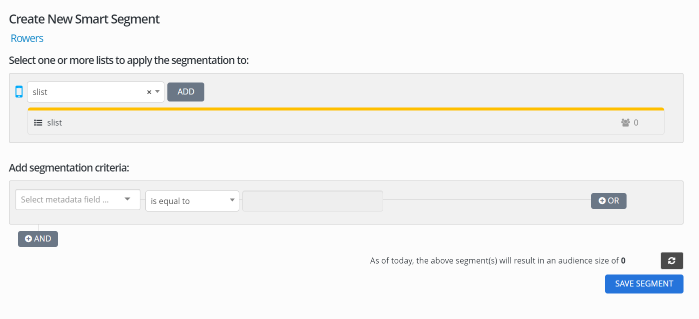 create new smart segment